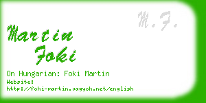 martin foki business card